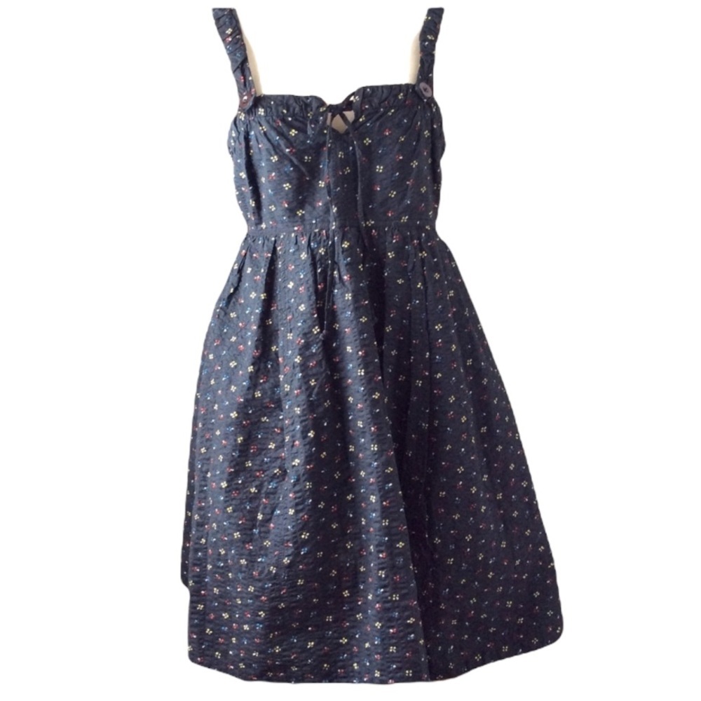 MARC by MARC JACOBS blue cotton seersucker DRESS 2 XS small